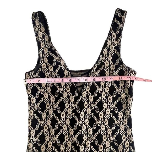 Intimately Free People Black and Gold Lace Embroidered Mini Dress - Picture 11 of 13